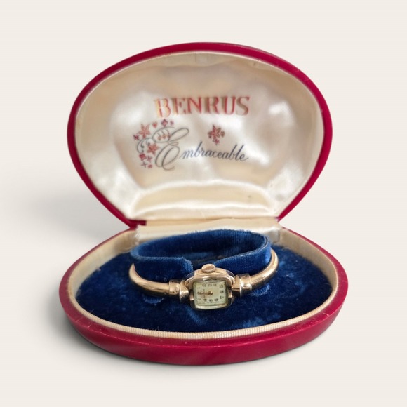 Benrus Accessories - Benrus Embraceable Vintage Bangle Watch 10K RGP Gold Filled w Box 739301